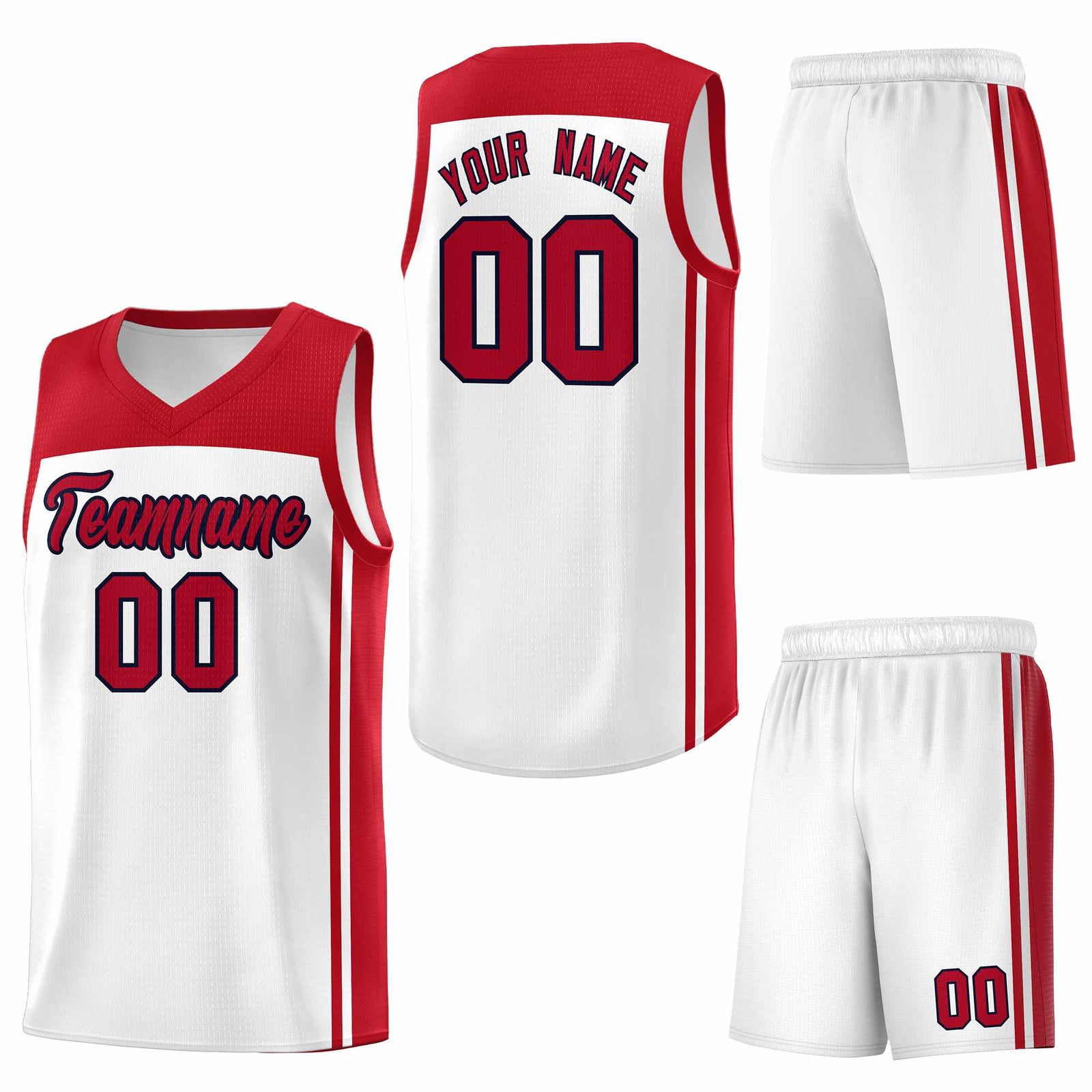 Custom White Red Classic Sets Sports Uniform Basketball Jersey