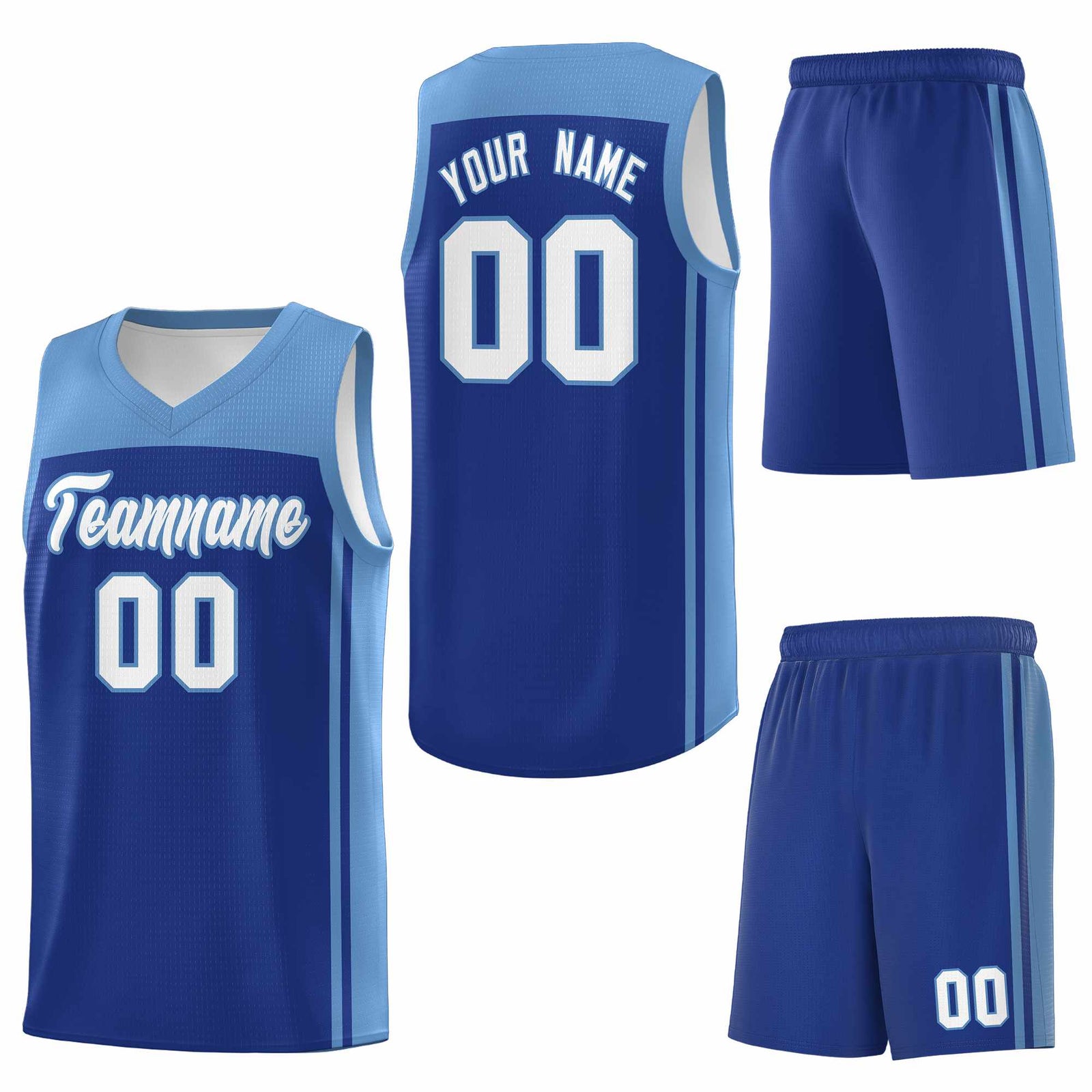 Custom Royal Light Blue Classic Sets Sports Uniform Basketball Jersey