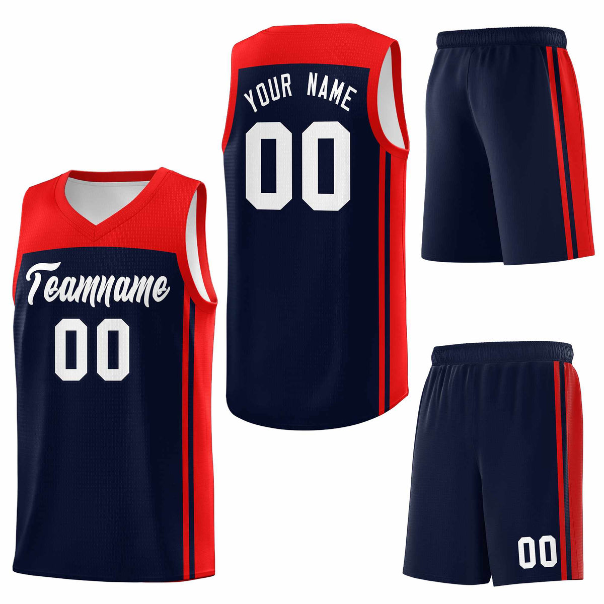 Custom Navy Red Classic Sets Sports Uniform Basketball Jersey