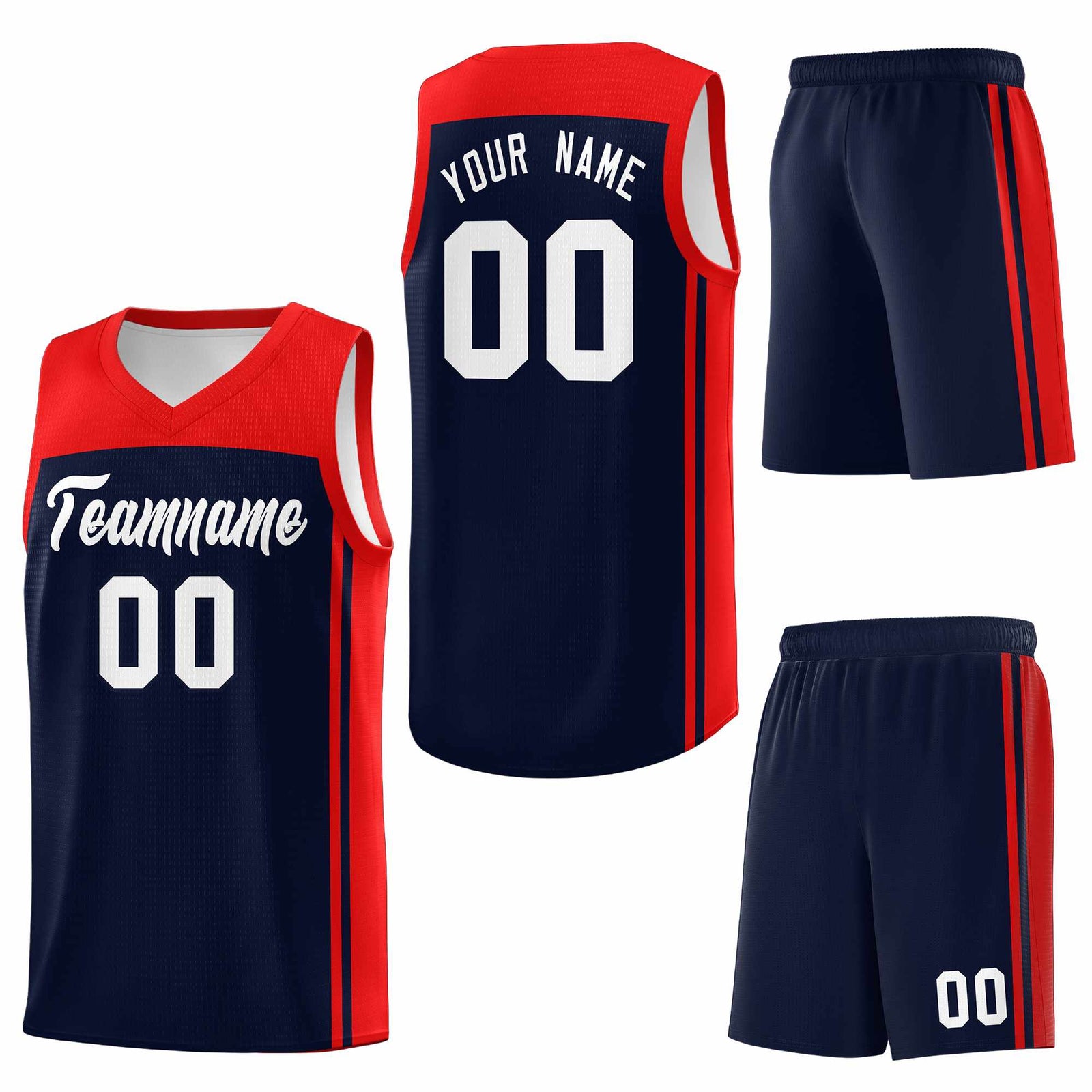 Custom Navy Red Classic Sets Sports Uniform Basketball Jersey