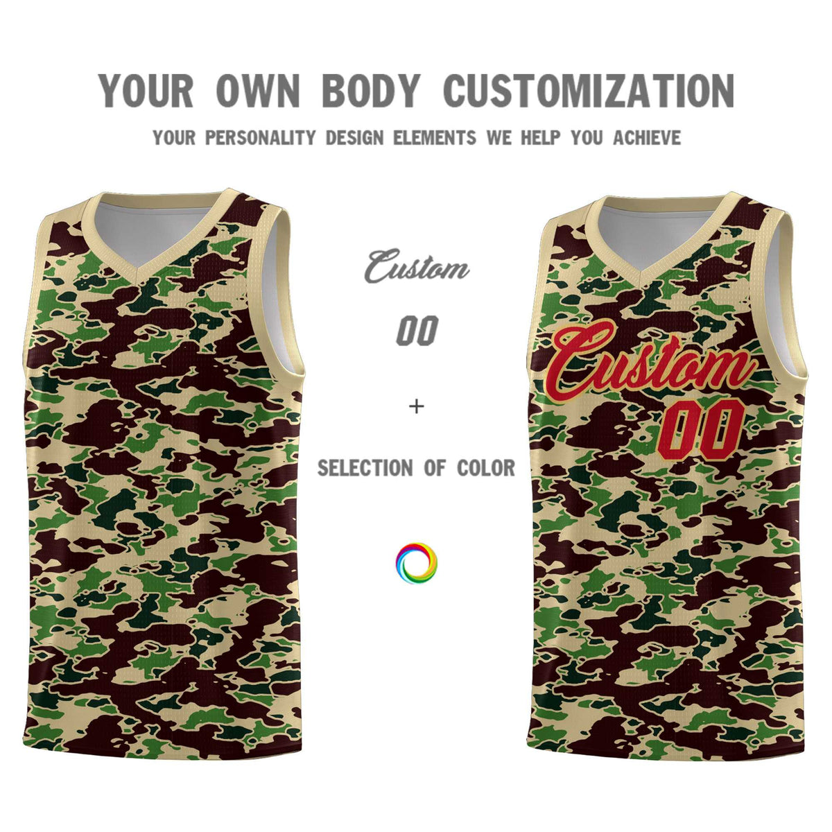 Custom Personalized Camo Sets Sports Uniform Basketball Jersey