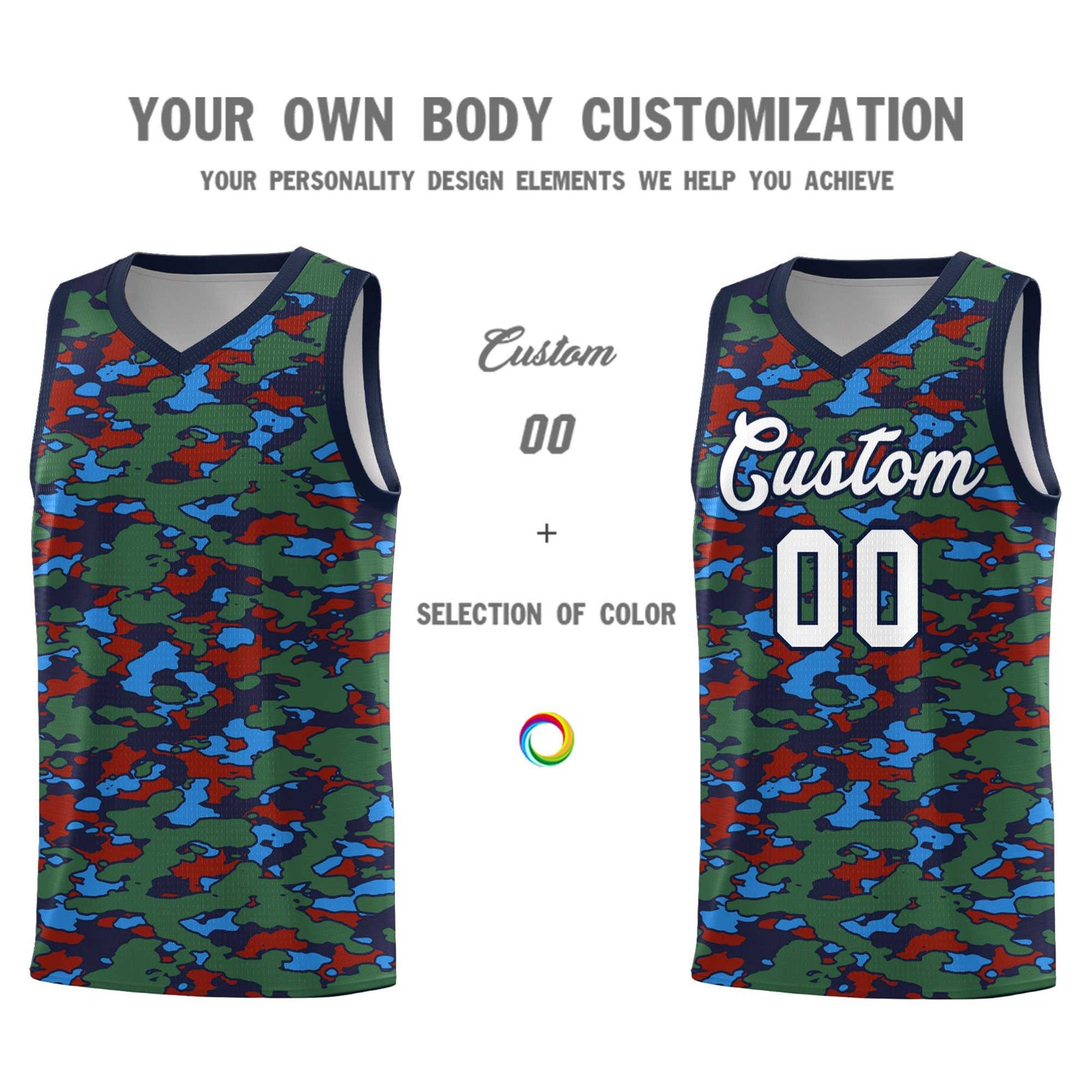 Custom Personalized Camo Sets Sports Uniform Basketball Jersey