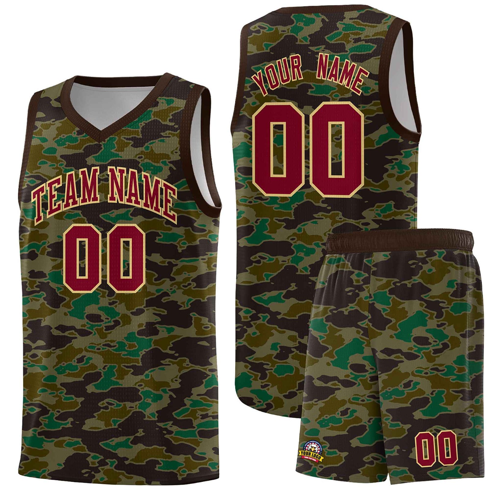 Custom Personalized Camo Sets Sports Uniform Basketball Jersey