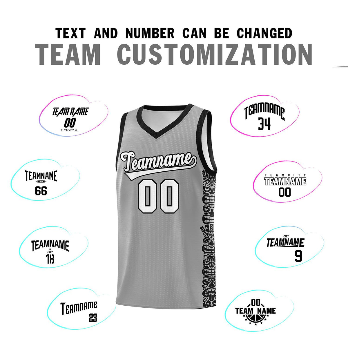 Custom Dark Gray Black Personalized Indians Pattern Sets Sports Uniform Basketball Jersey