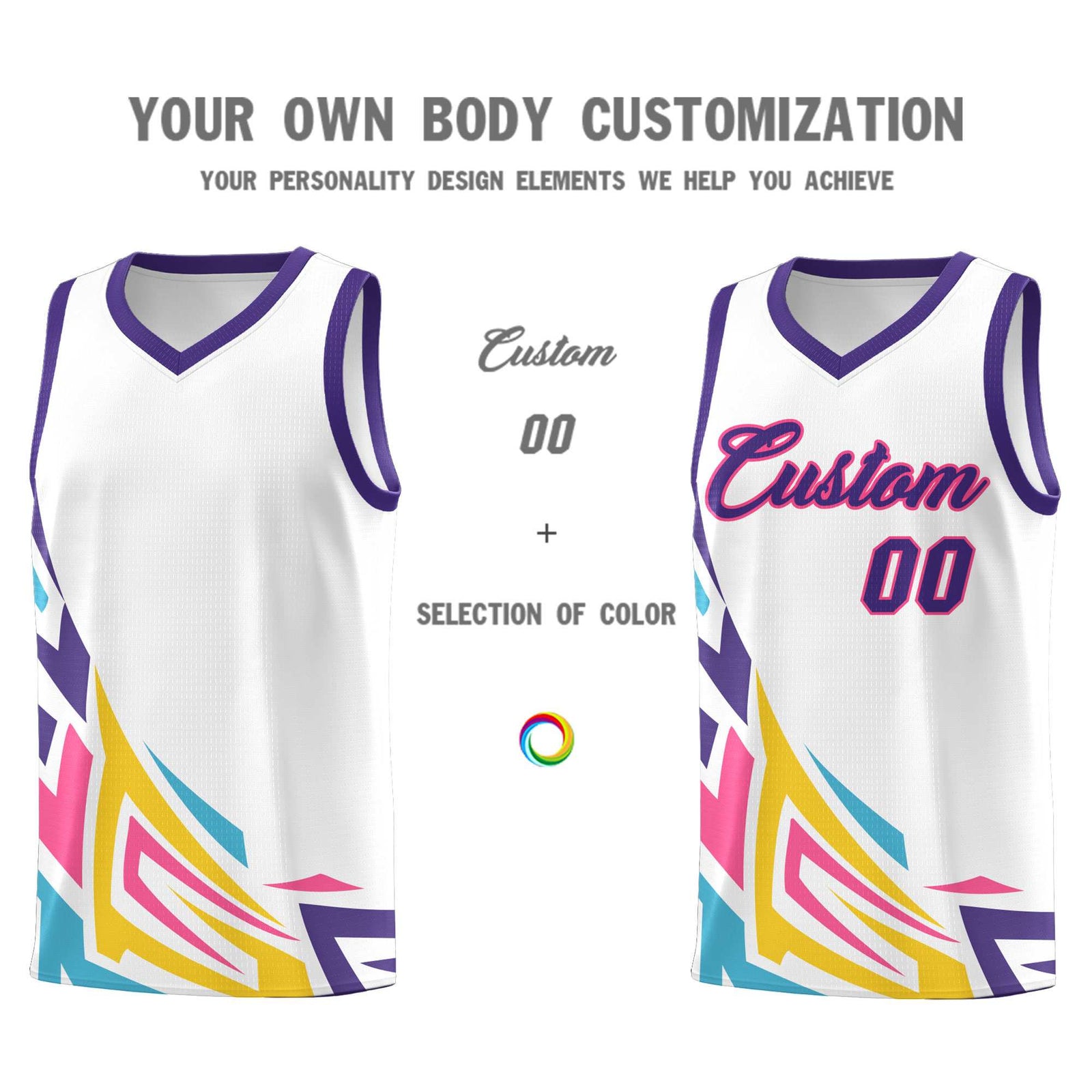 Custom White Gradient Graffiti Pattern Sports Uniform Basketball Jersey