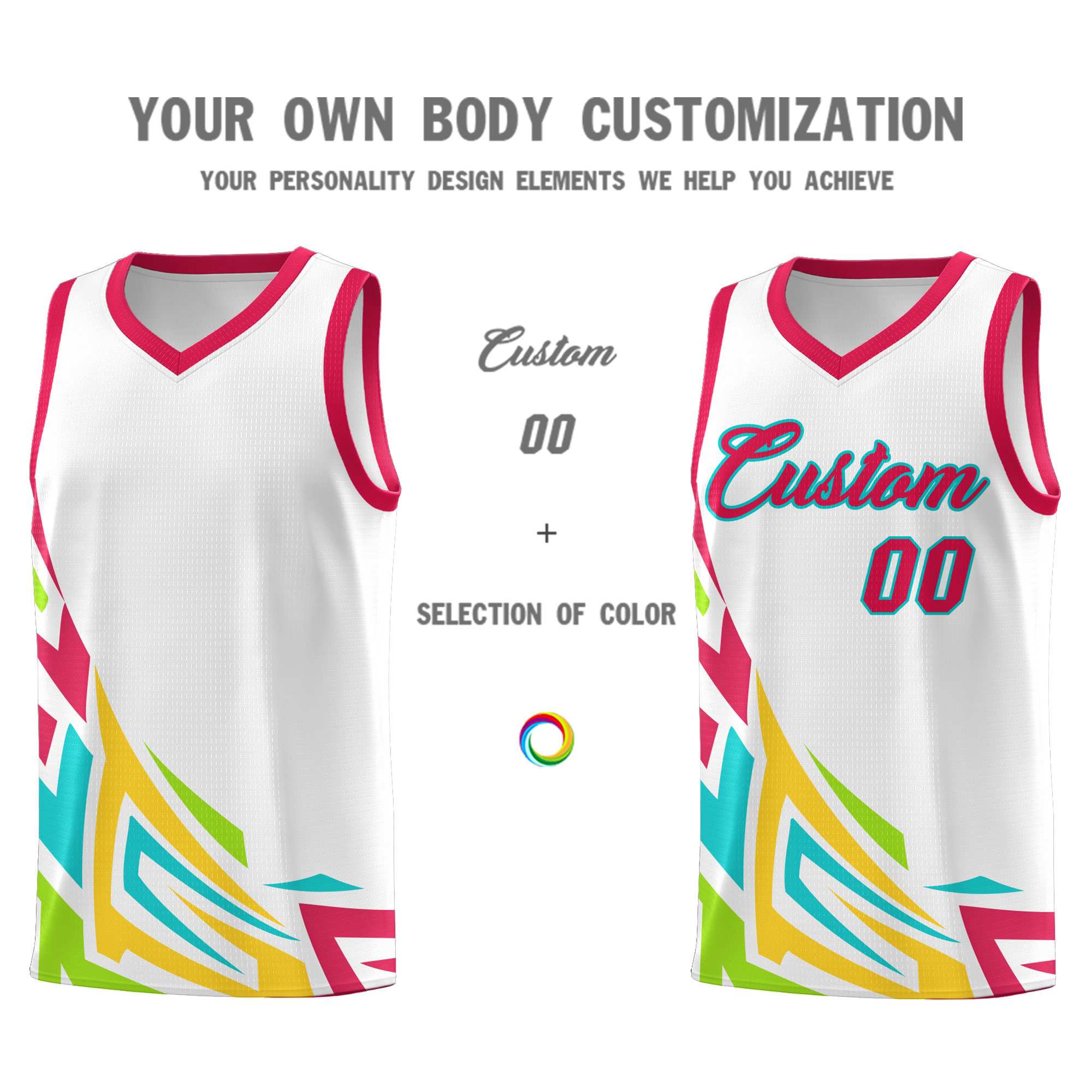 Custom White Gradient Graffiti Pattern Sports Uniform Basketball Jersey