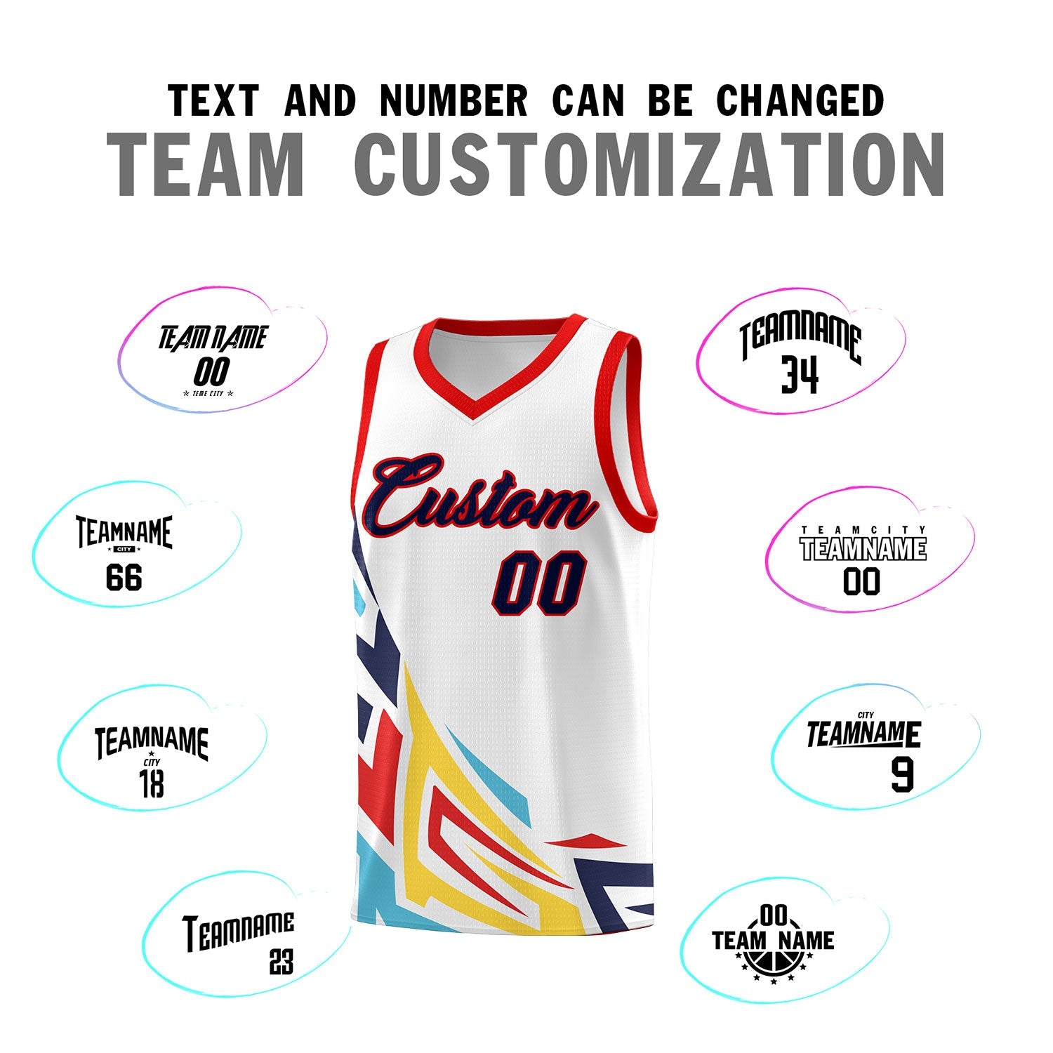 Custom White Gradient Graffiti Pattern Sports Uniform Basketball Jersey