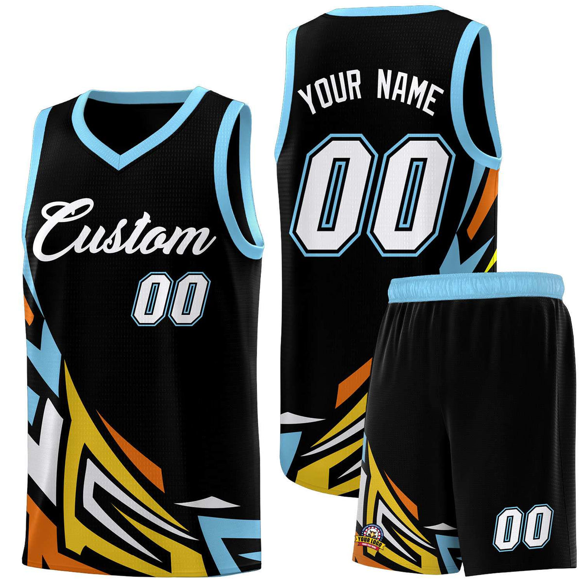 Custom Black Gradient Graffiti Pattern Sports Uniform Basketball Jersey