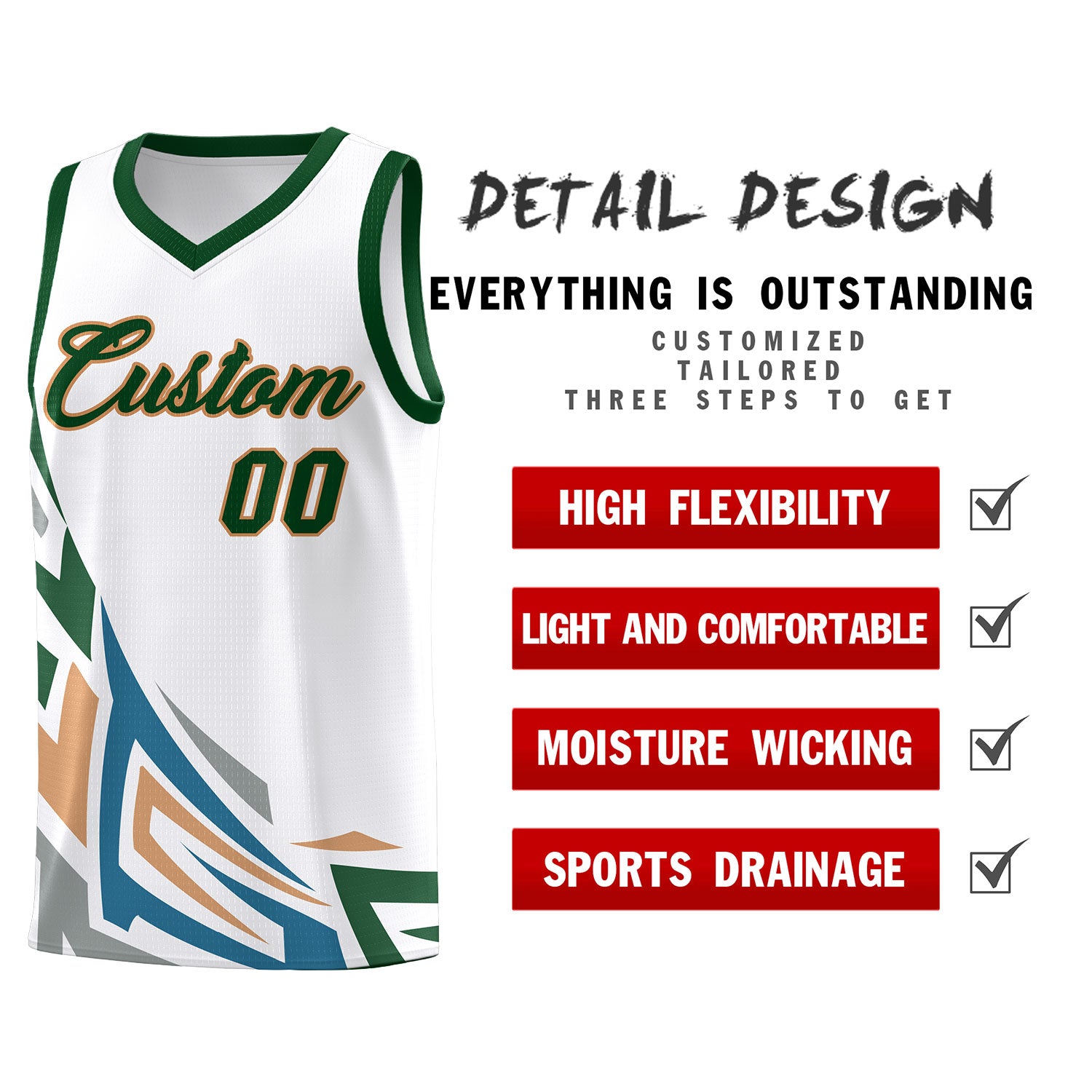 Custom White Gradient Graffiti Pattern Sports Uniform Basketball Jersey