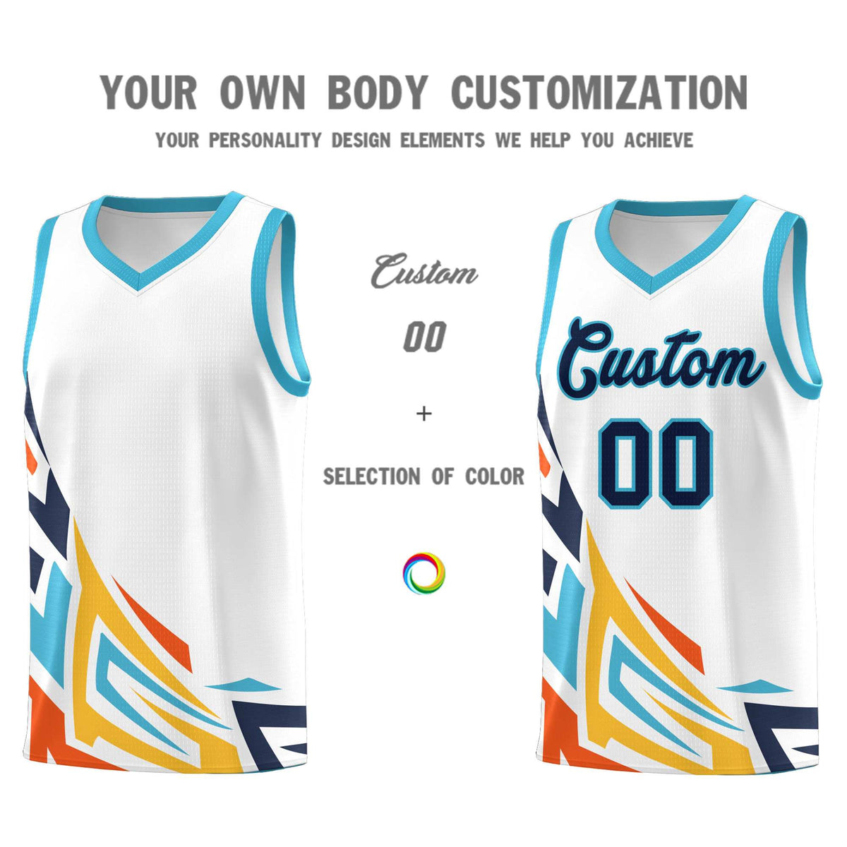 Custom White Gradient Graffiti Pattern Sports Uniform Basketball Jersey