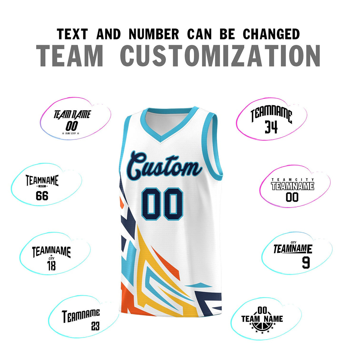 Custom White Gradient Graffiti Pattern Sports Uniform Basketball Jersey