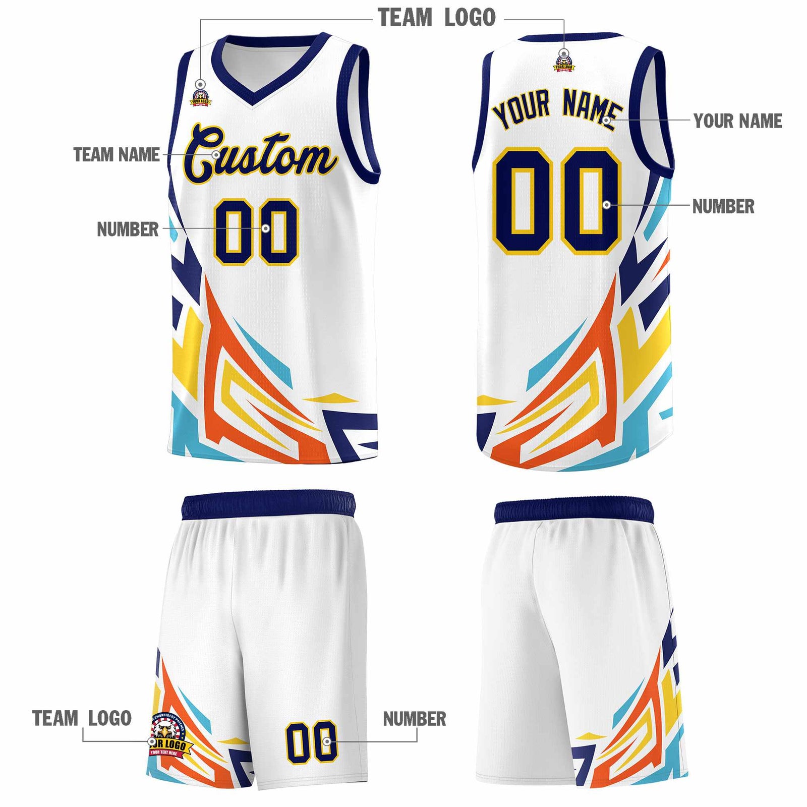 Custom White Gradient Graffiti Pattern Sports Uniform Basketball Jersey