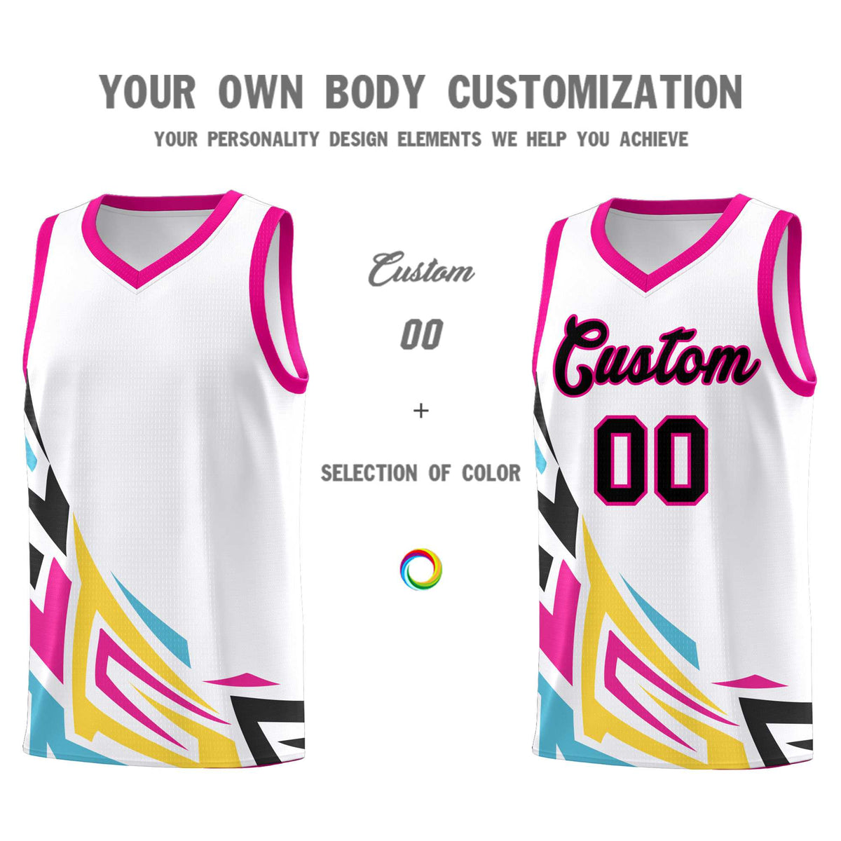 Custom White Gradient Graffiti Pattern Sports Uniform Basketball Jersey