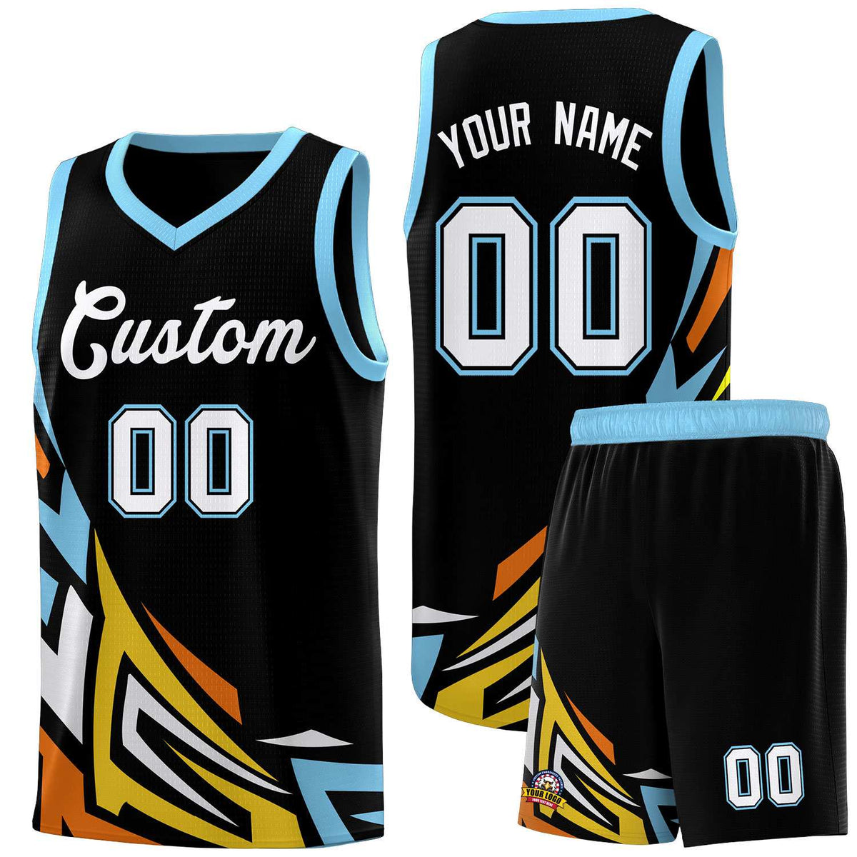 Custom Black Gradient Graffiti Pattern Sports Uniform Basketball Jersey