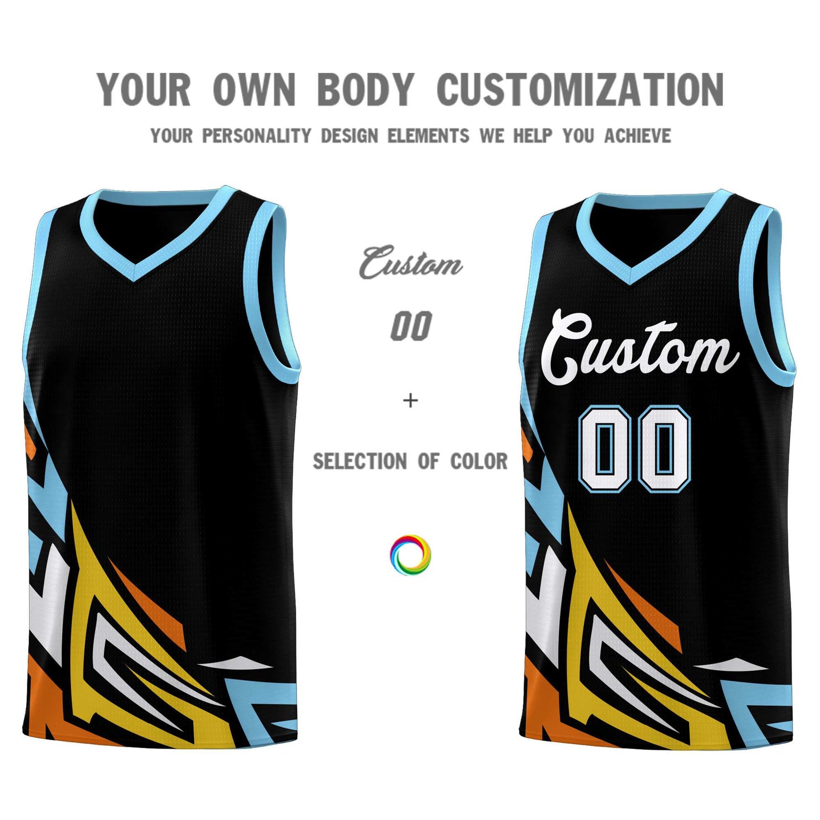 Custom Black Gradient Graffiti Pattern Sports Uniform Basketball Jersey