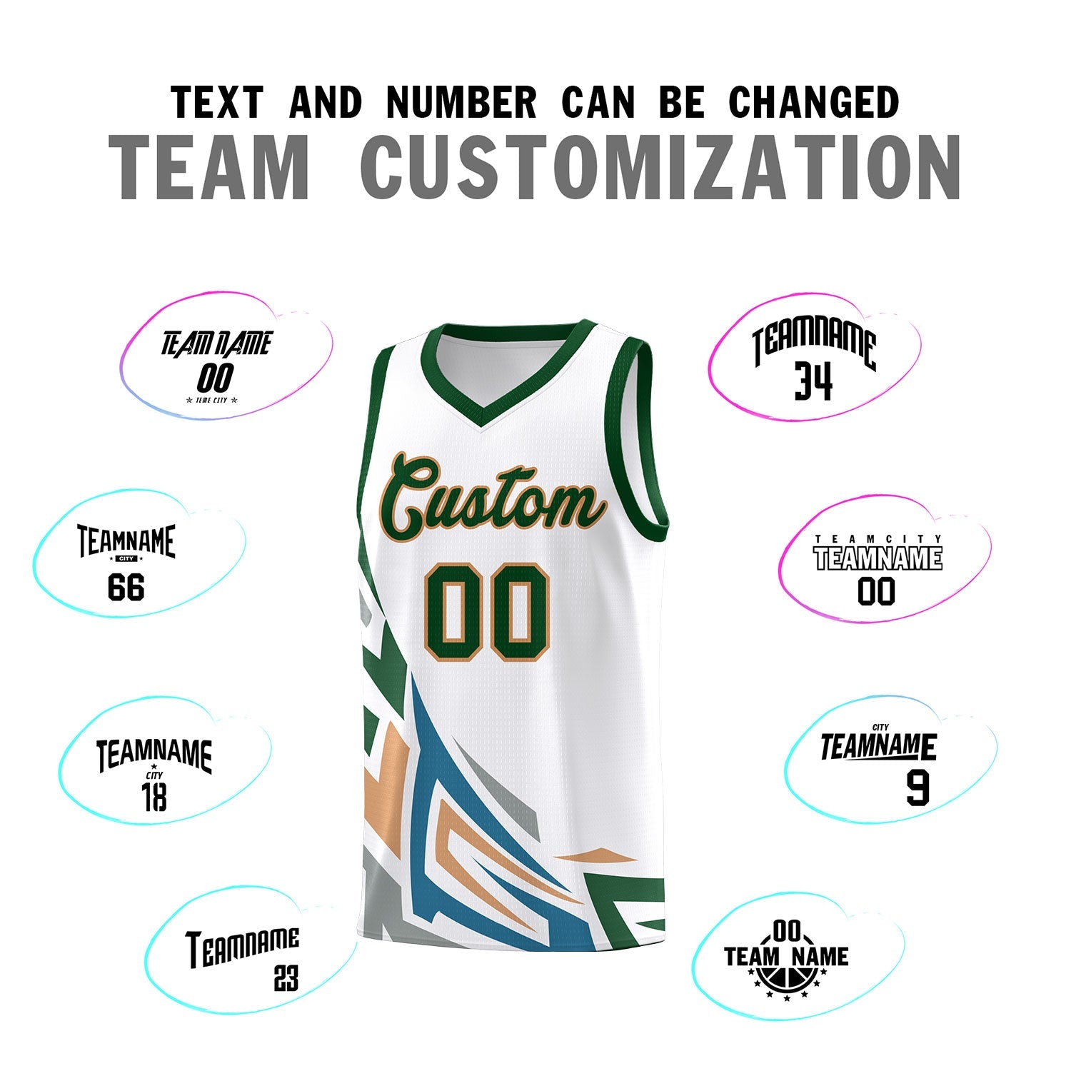 Custom White Gradient Graffiti Pattern Sports Uniform Basketball Jersey