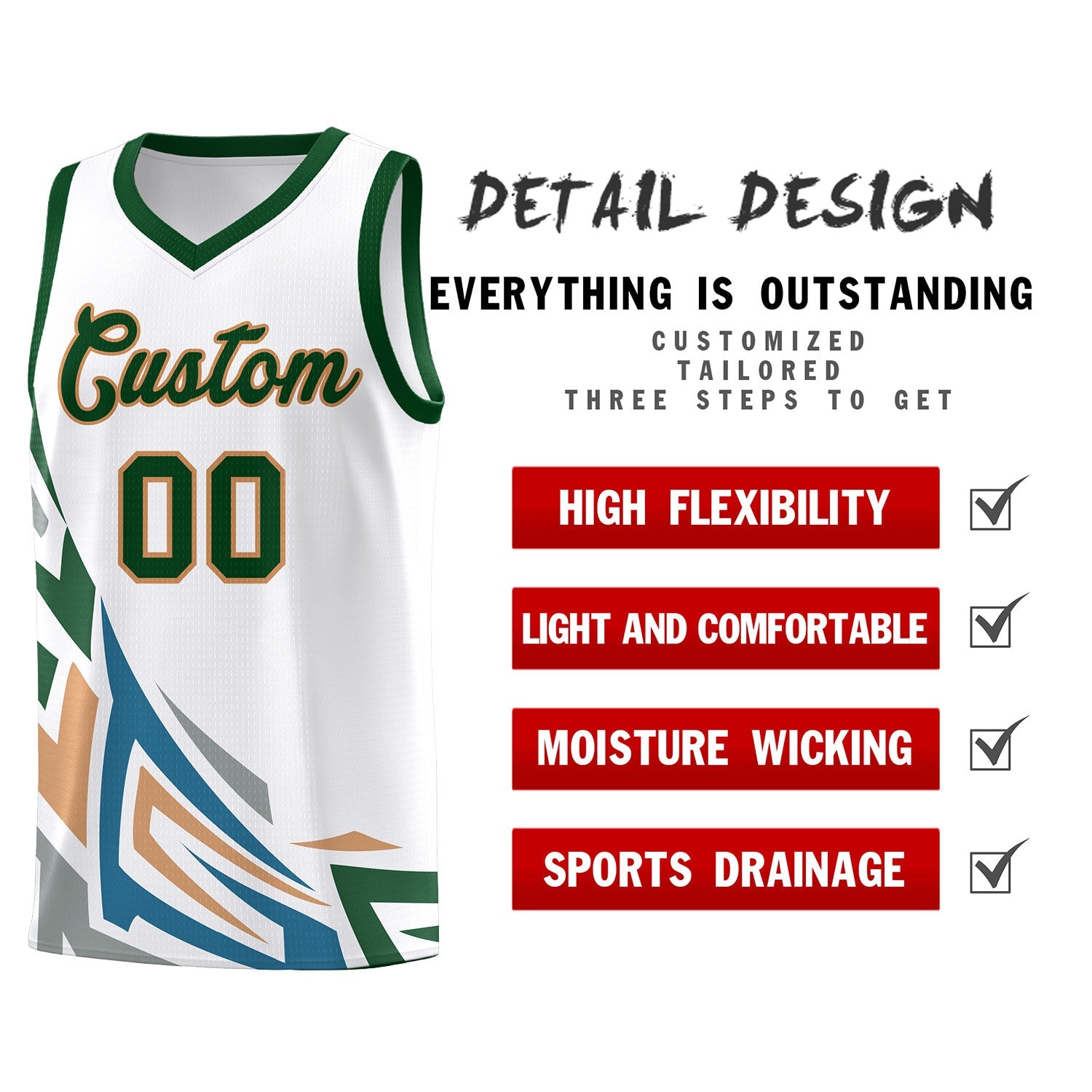 Custom White Gradient Graffiti Pattern Sports Uniform Basketball Jersey