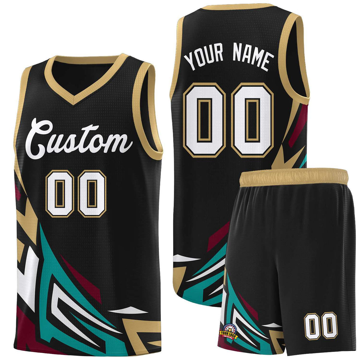 Custom Black Gradient Graffiti Pattern Sports Uniform Basketball Jersey