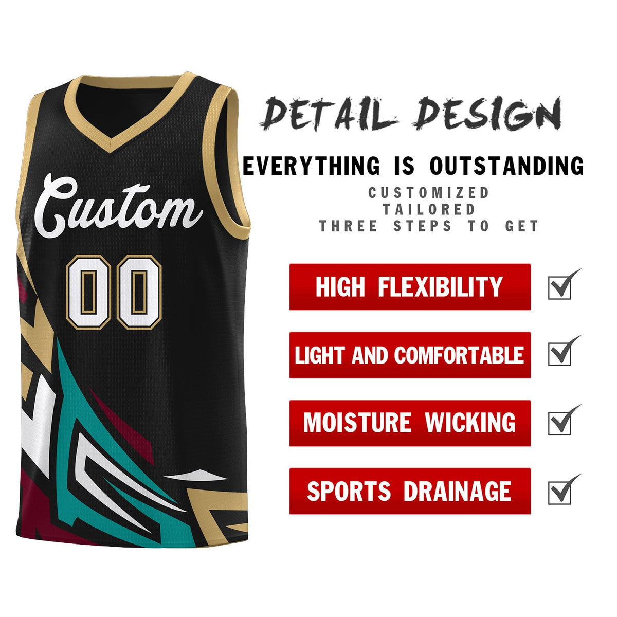 Custom Black Gradient Graffiti Pattern Sports Uniform Basketball Jersey