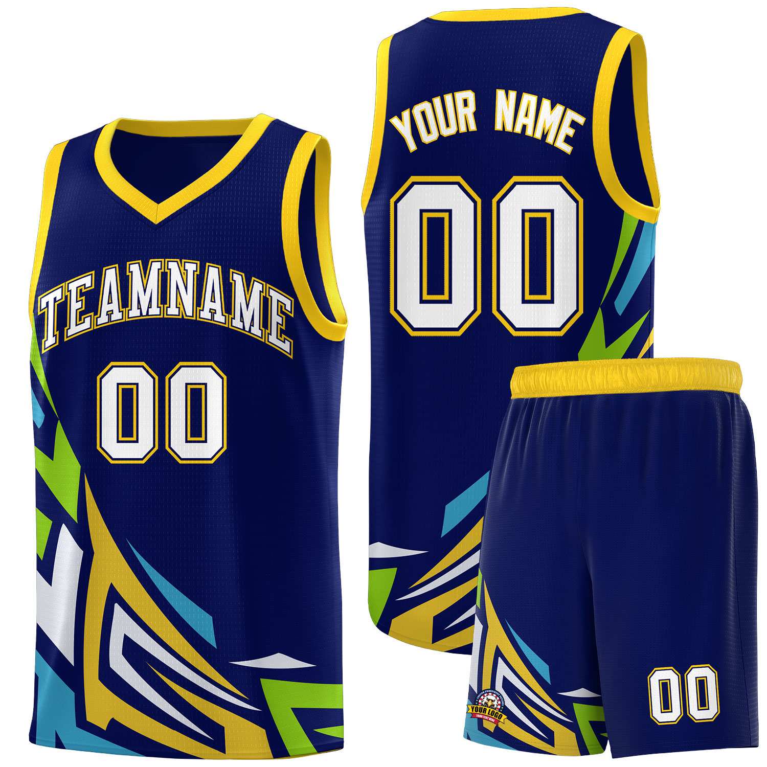 Custom Navy Gradient Graffiti Pattern Sports Uniform Basketball Jersey