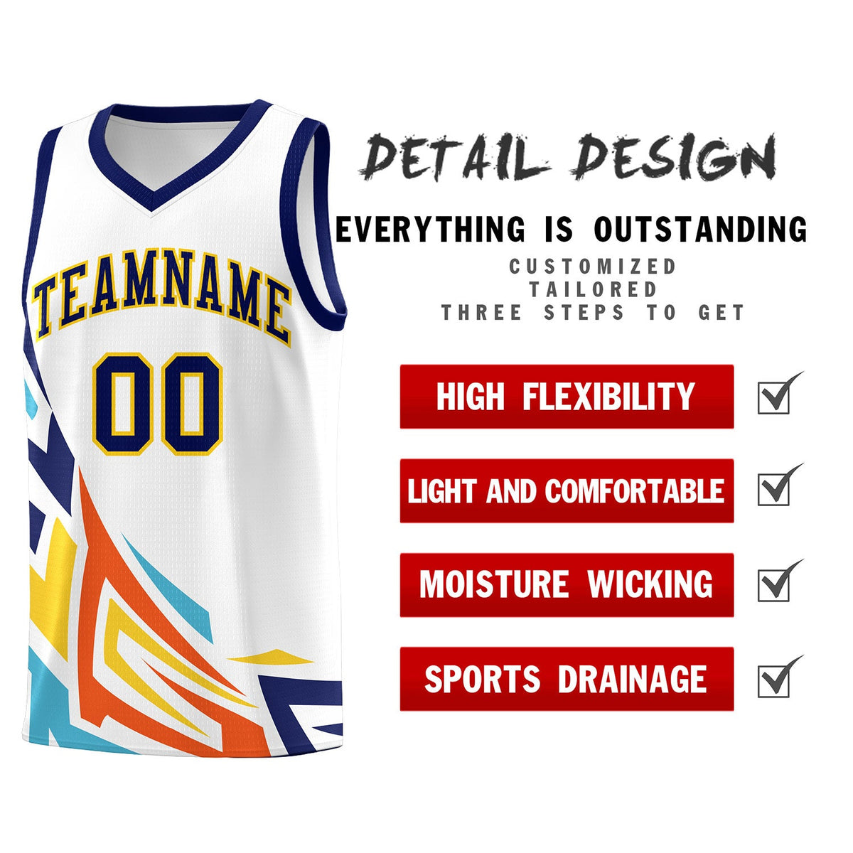 Custom White Gradient Graffiti Pattern Sports Uniform Basketball Jersey