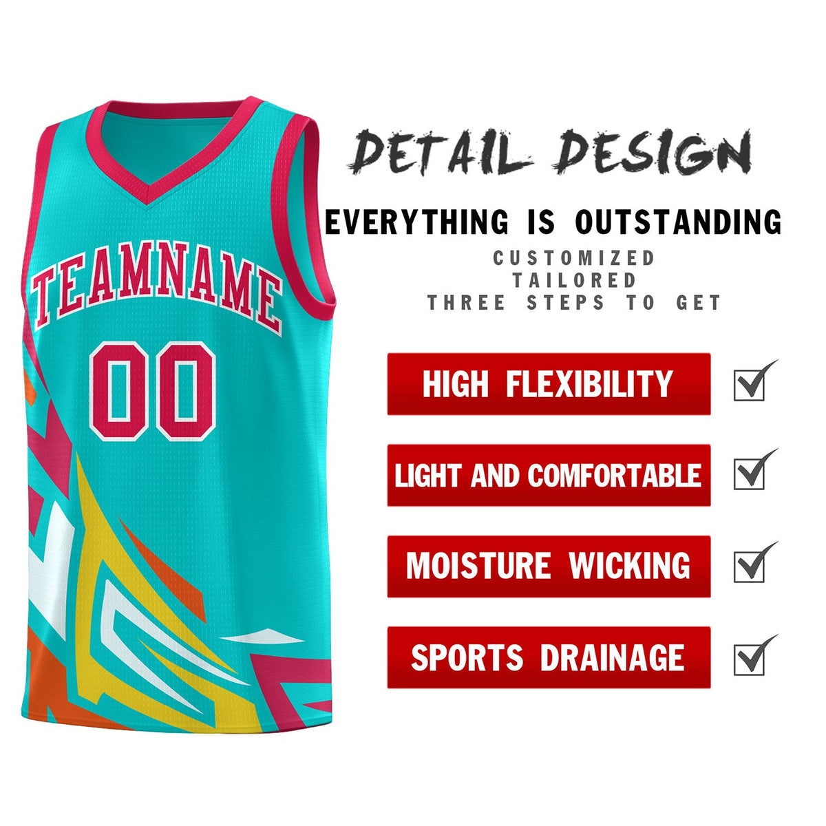 Custom Aqua Gradient Graffiti Pattern Sports Uniform Basketball Jersey