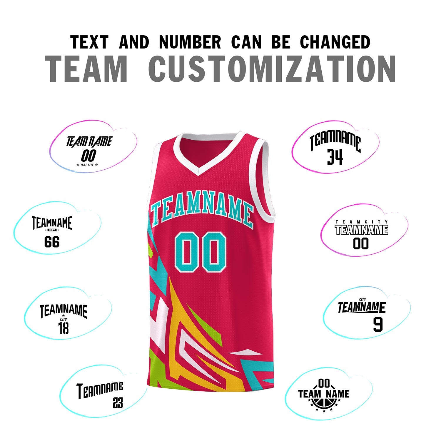 Custom Red Gradient Graffiti Pattern Sports Uniform Basketball Jersey