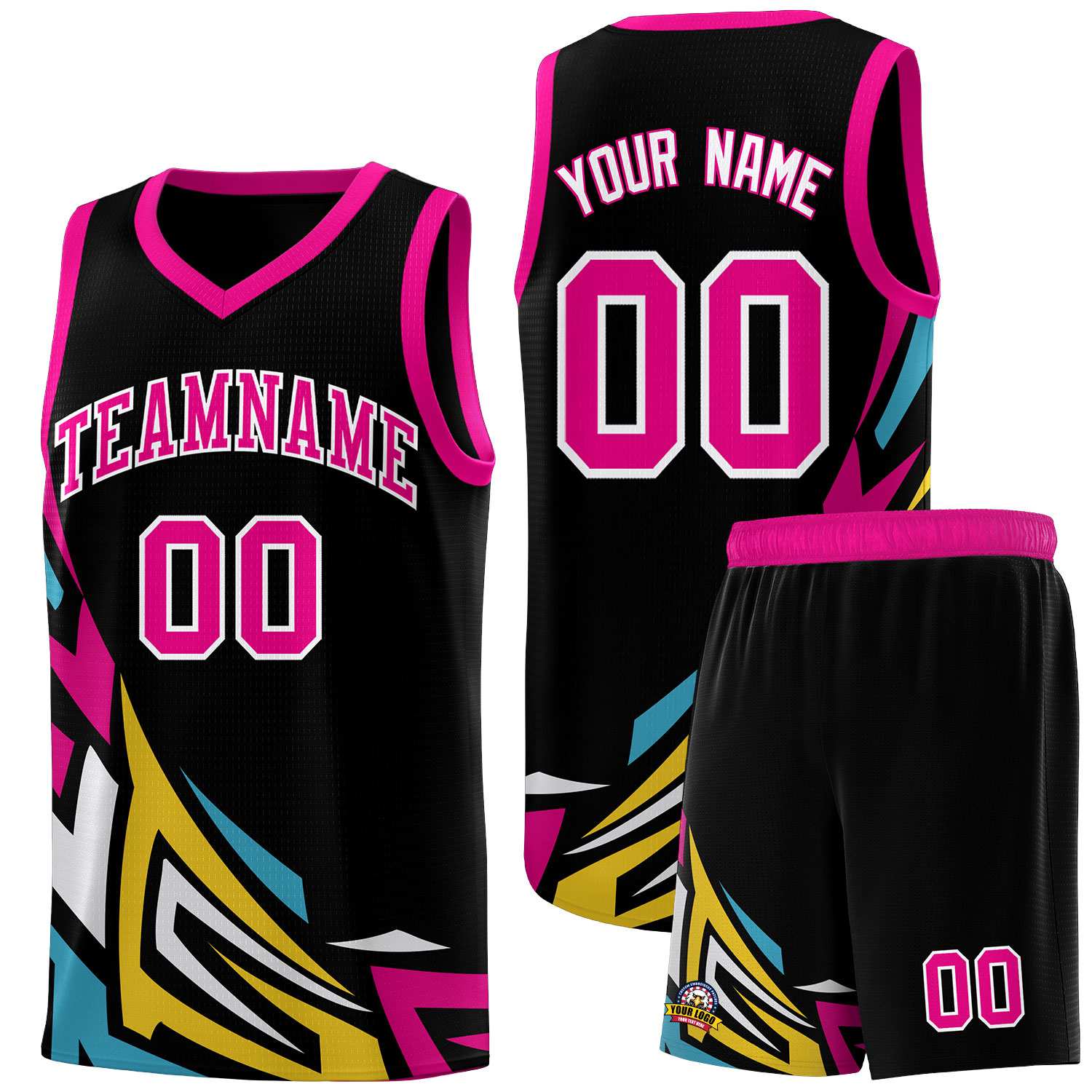 Custom Black Gradient Graffiti Pattern Sports Uniform Basketball Jersey