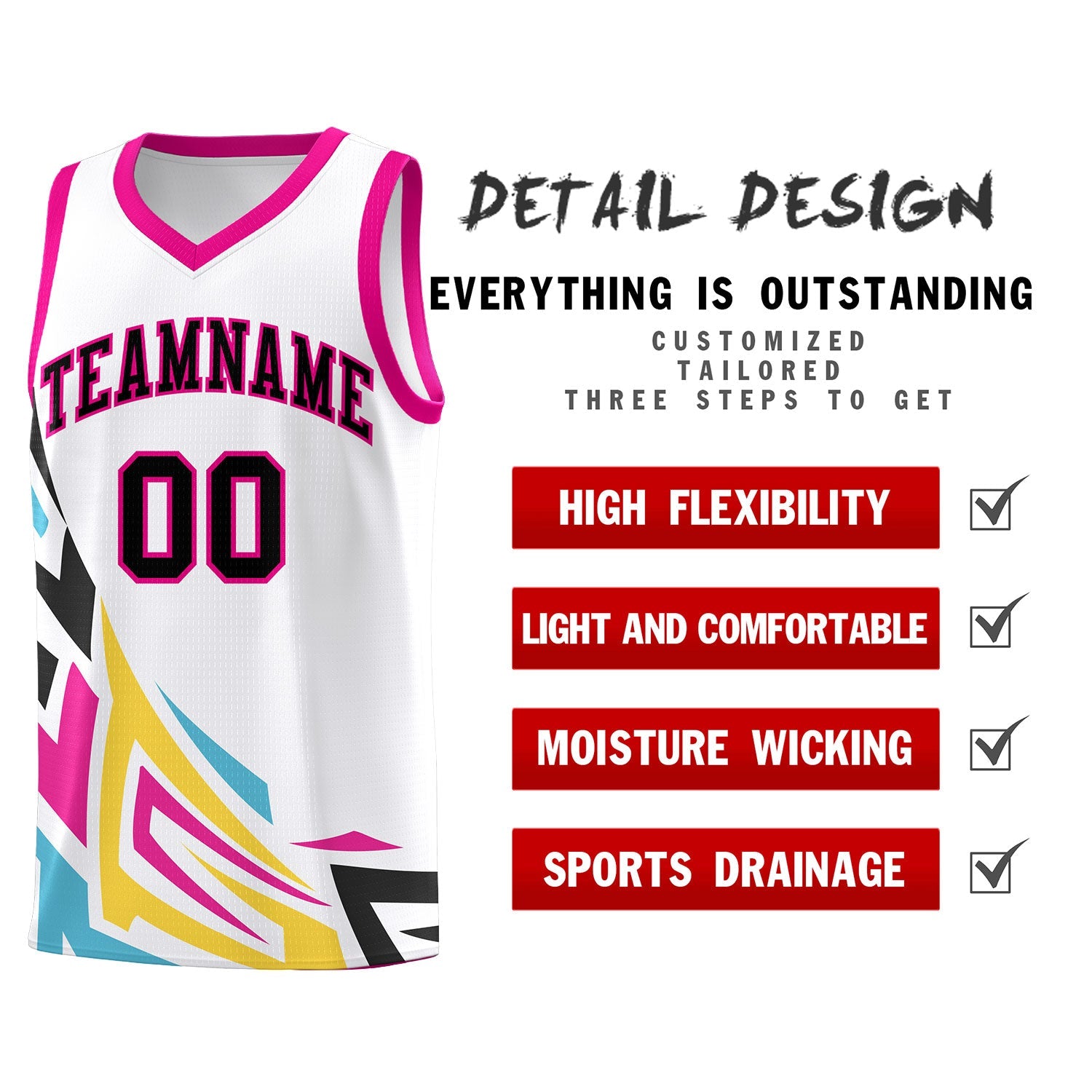 Custom White Gradient Graffiti Pattern Sports Uniform Basketball Jersey