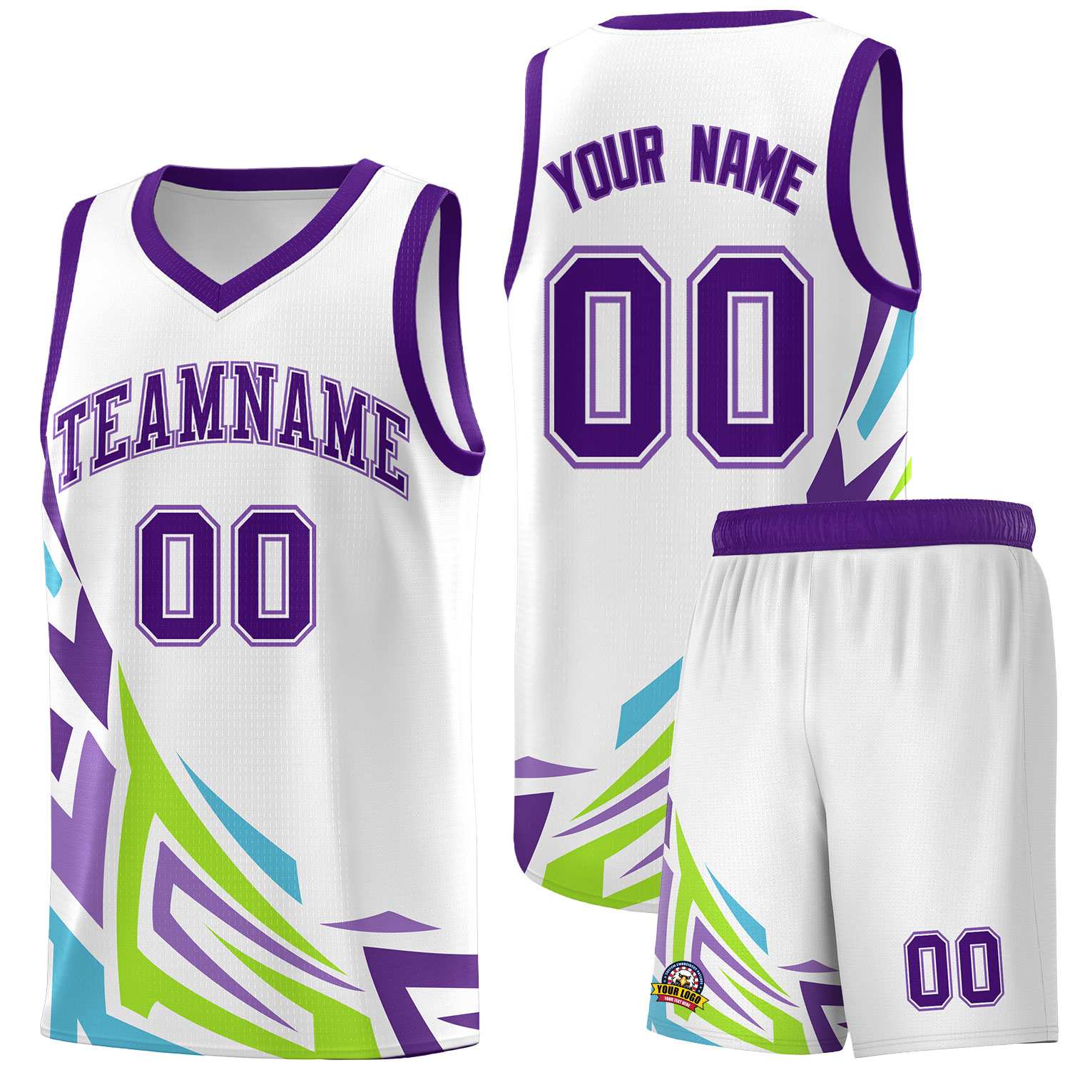 Custom White Gradient Graffiti Pattern Sports Uniform Basketball Jersey