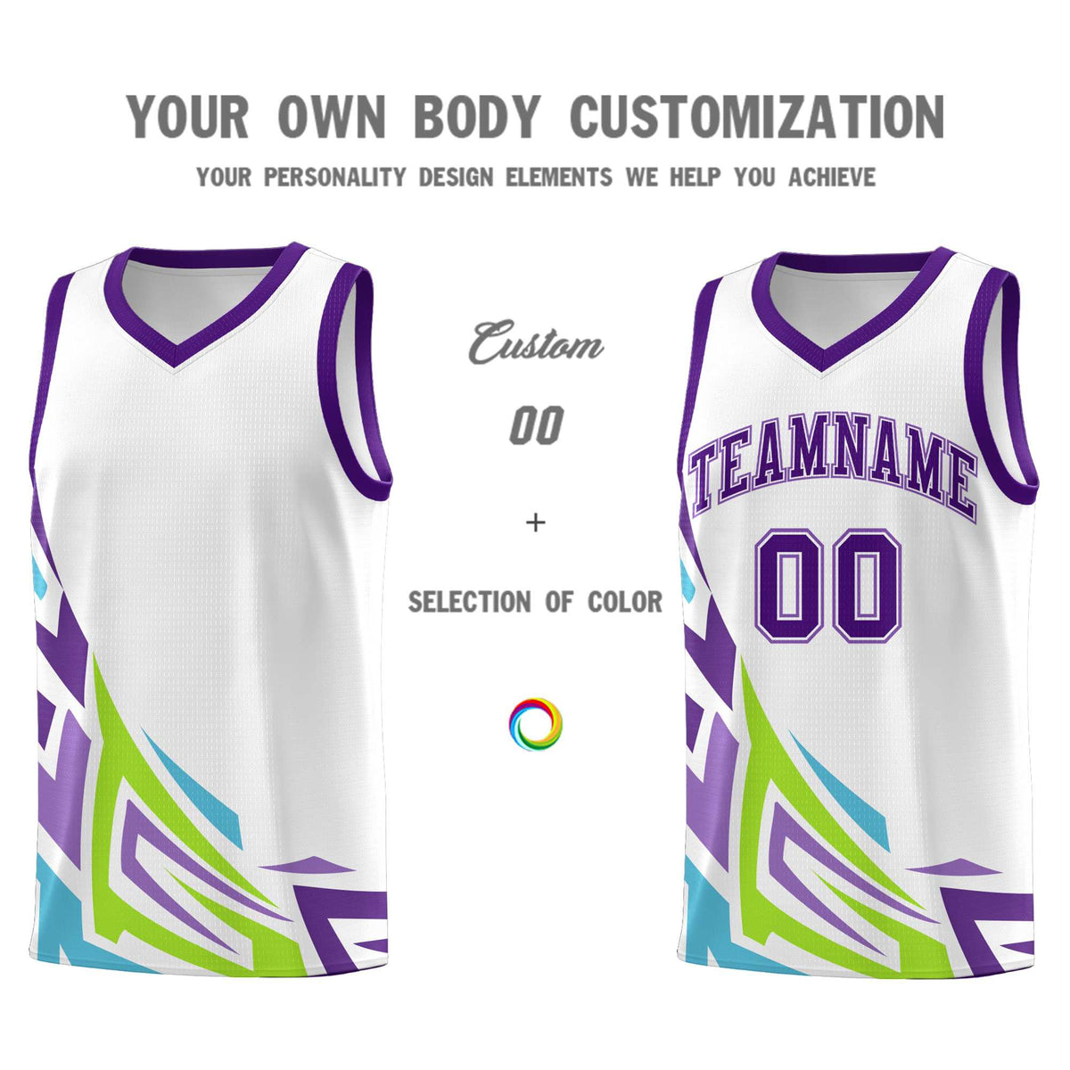 Custom White Gradient Graffiti Pattern Sports Uniform Basketball Jersey