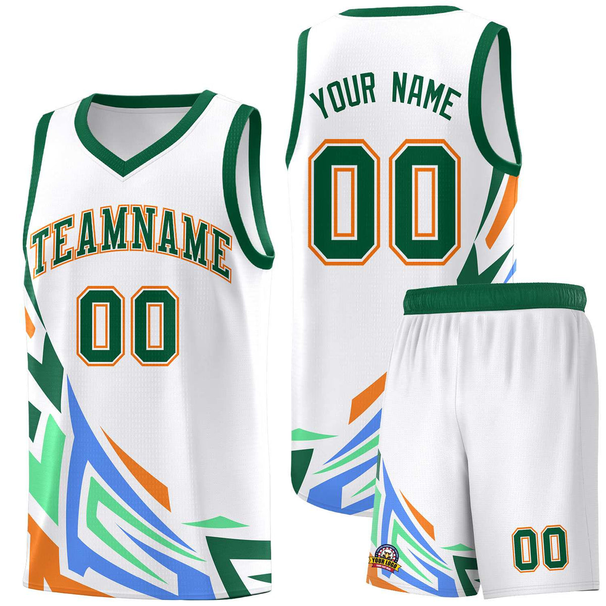 Custom White Gradient Graffiti Pattern Sports Uniform Basketball Jersey