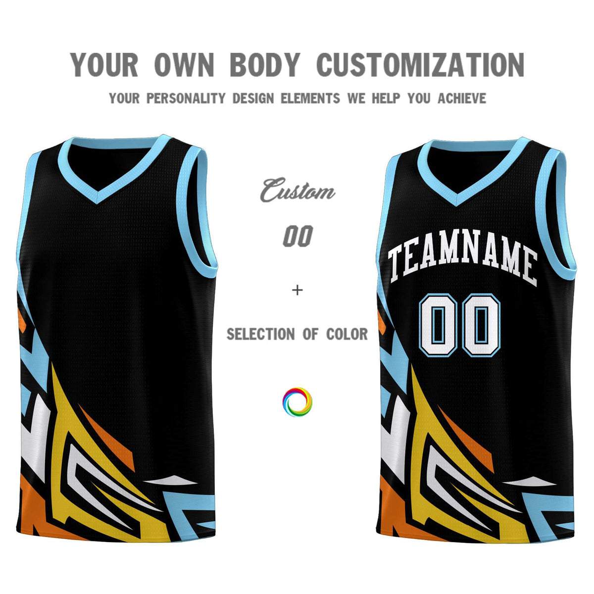 Custom Black Gradient Graffiti Pattern Sports Uniform Basketball Jersey