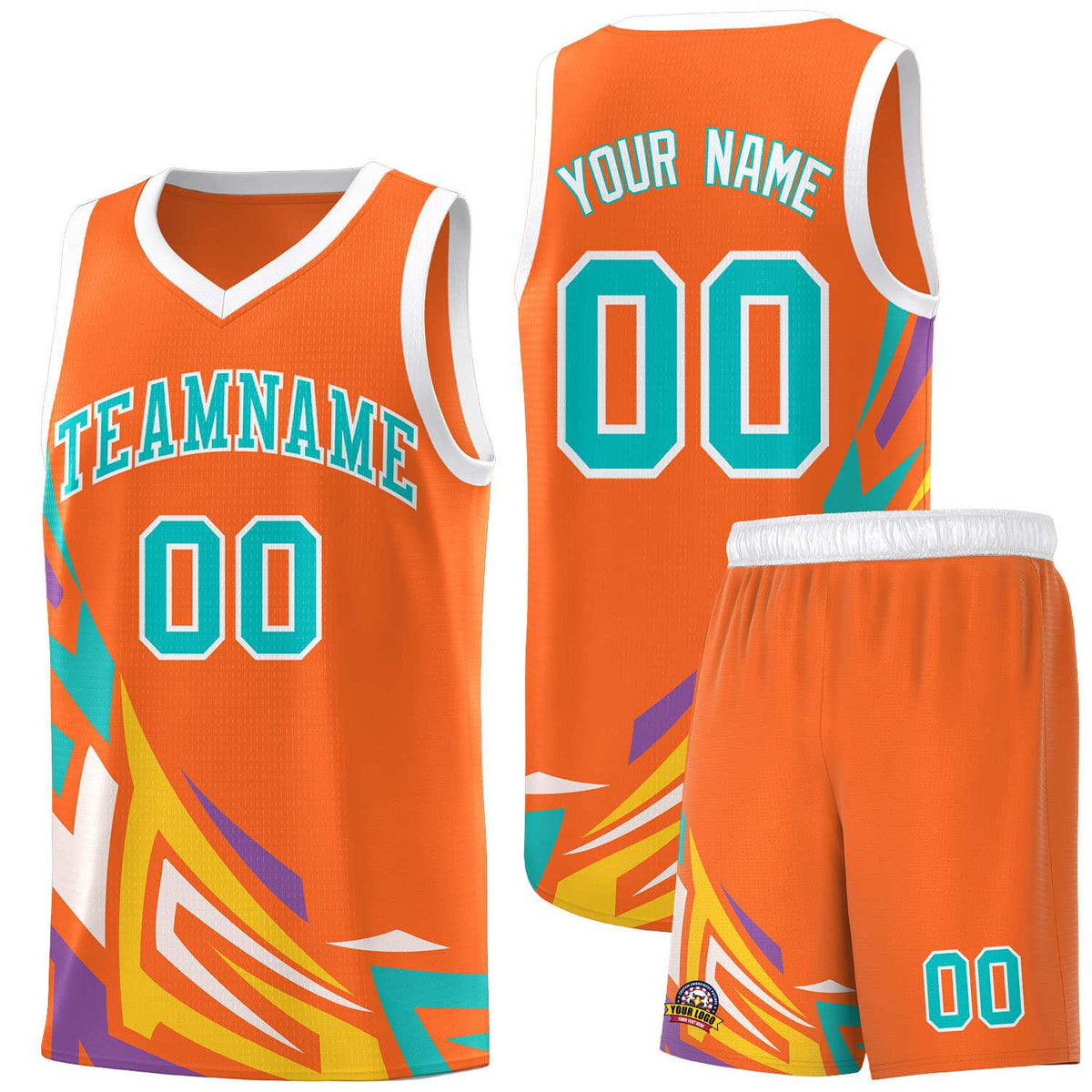 Custom Orange Gradient Graffiti Pattern Sports Uniform Basketball Jersey