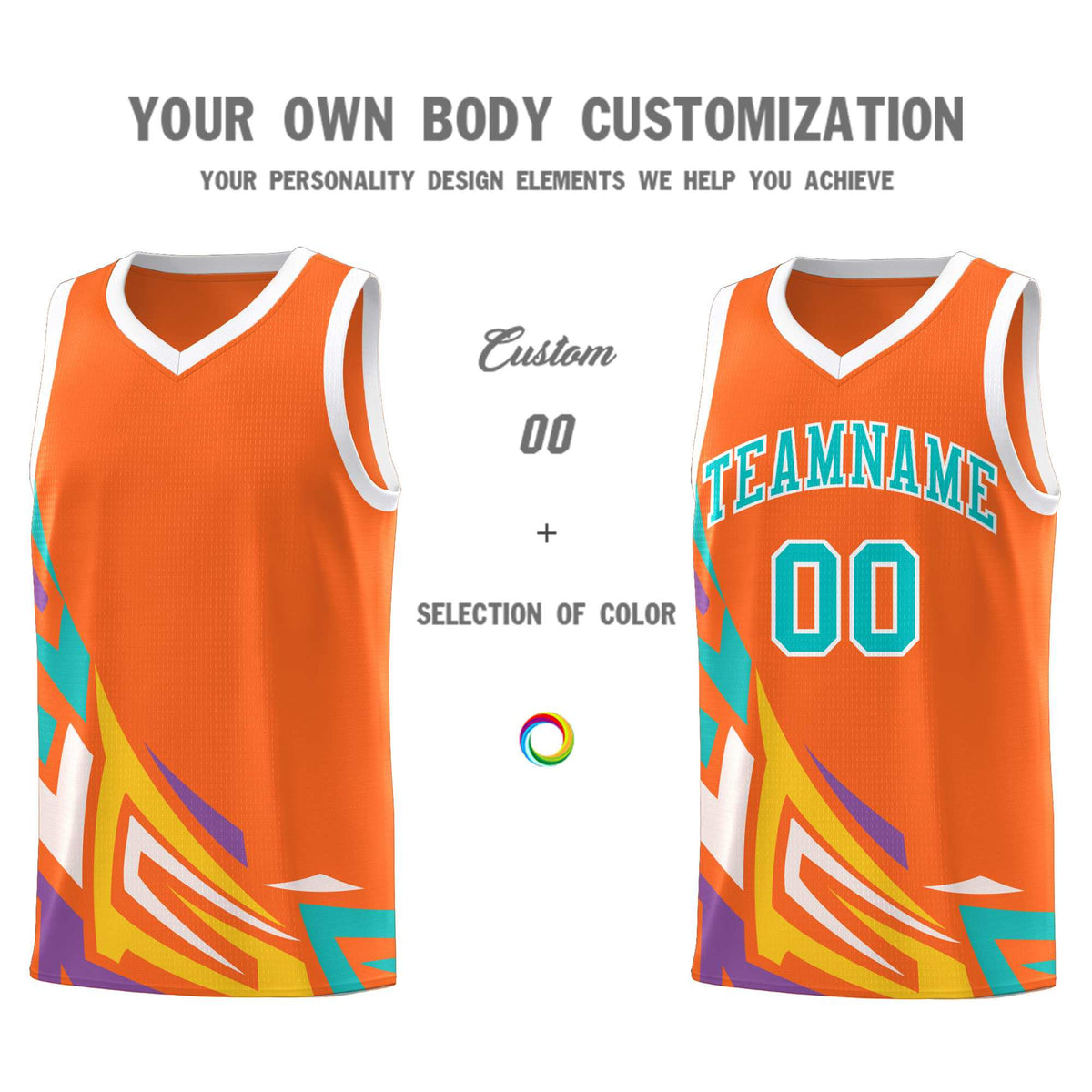 Custom Orange Gradient Graffiti Pattern Sports Uniform Basketball Jersey
