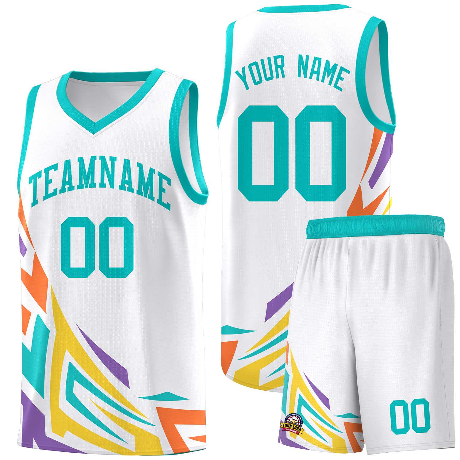 Custom White Gradient Graffiti Pattern Sports Uniform Basketball Jersey