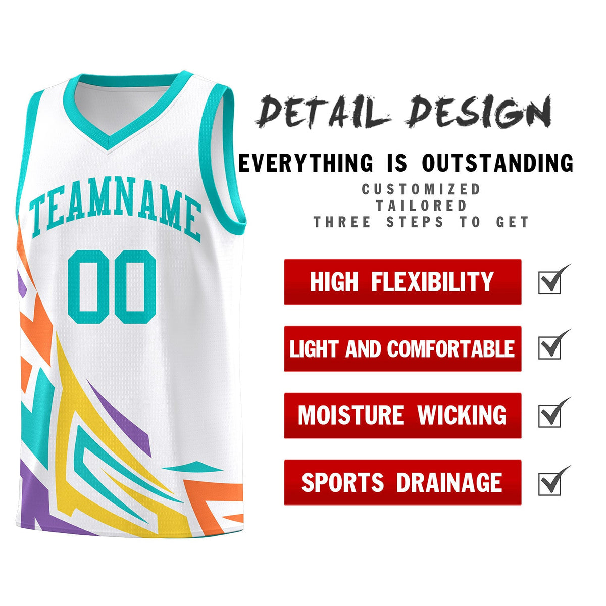 Custom White Gradient Graffiti Pattern Sports Uniform Basketball Jersey