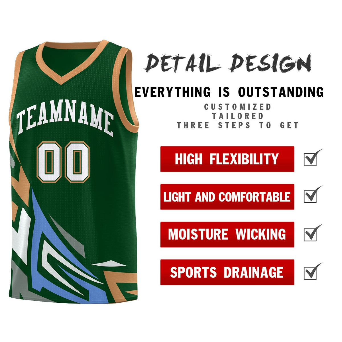 Custom Green Gradient Graffiti Pattern Sports Uniform Basketball Jersey