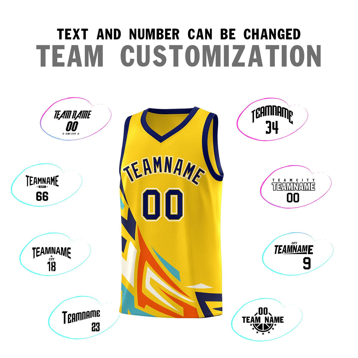 Custom Gold Gradient Graffiti Pattern Sports Uniform Basketball Jersey