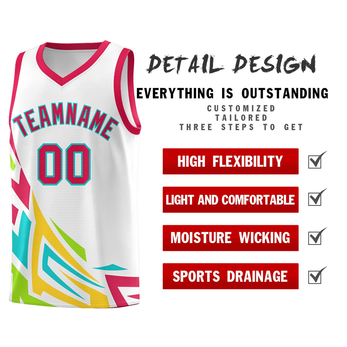 Custom White Gradient Graffiti Pattern Sports Uniform Basketball Jersey