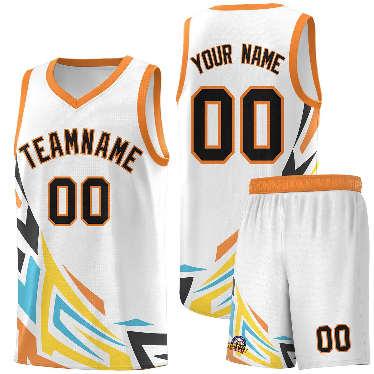 Custom White Gradient Graffiti Pattern Sports Uniform Basketball Jersey