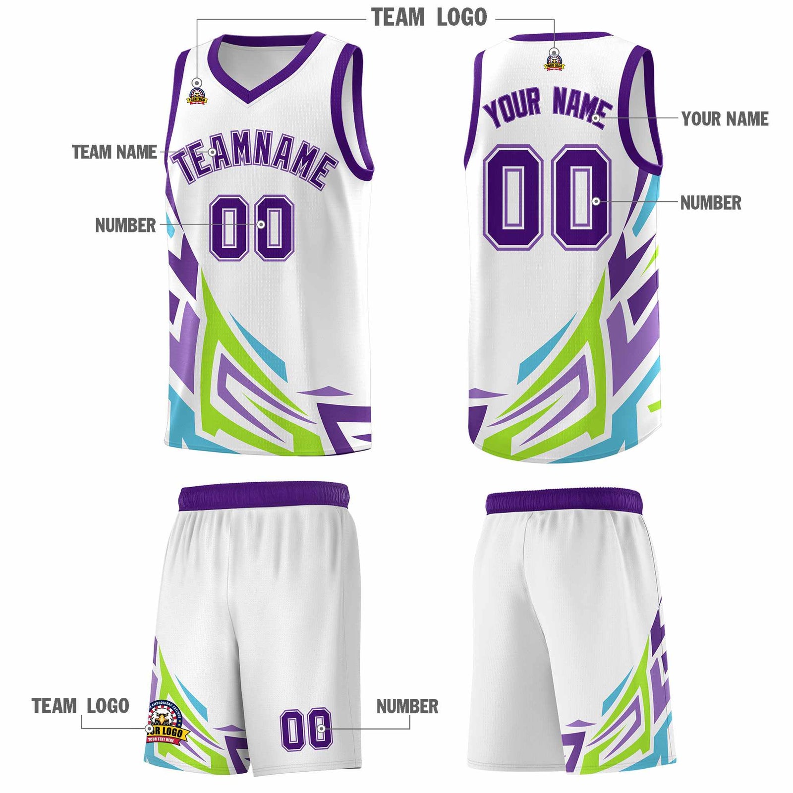 Custom White Gradient Graffiti Pattern Sports Uniform Basketball Jersey