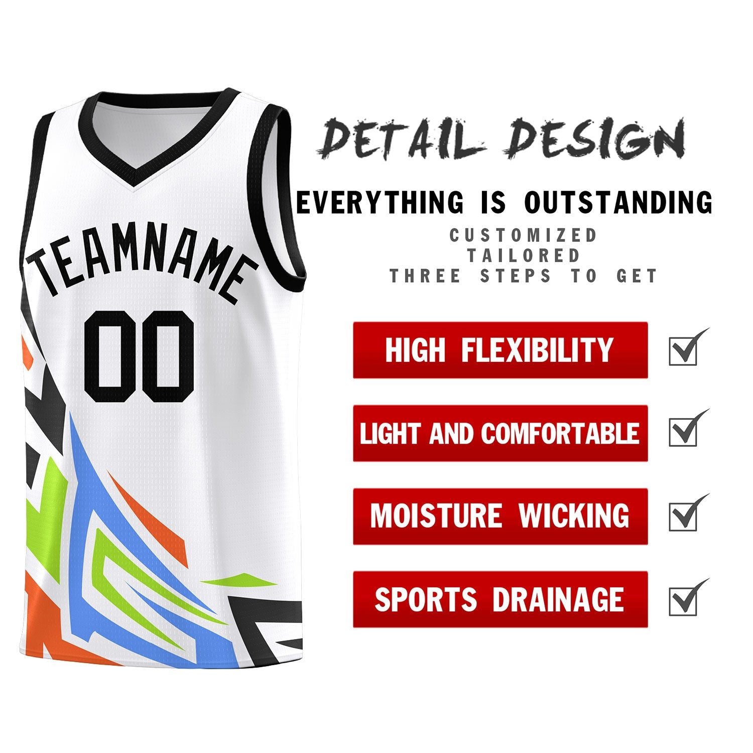 Custom White Gradient Graffiti Pattern Sports Uniform Basketball Jersey