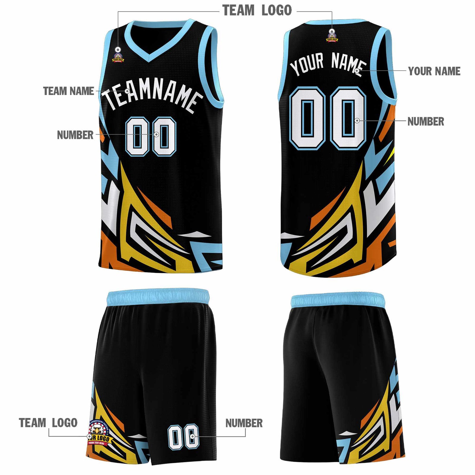 Custom Black Gradient Graffiti Pattern Sports Uniform Basketball Jersey