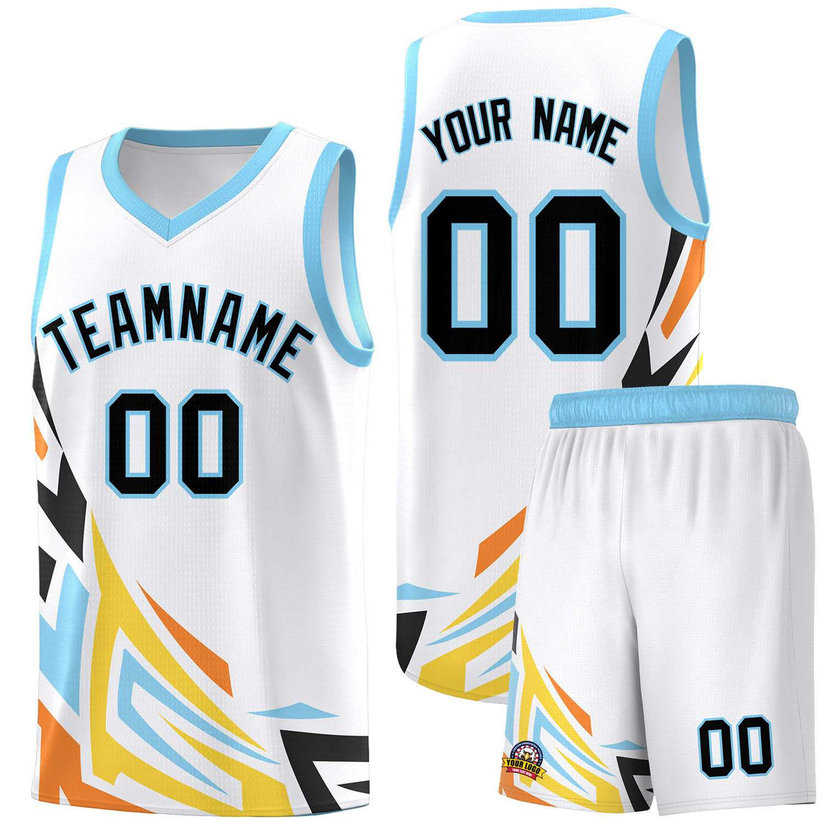 Custom White Gradient Graffiti Pattern Sports Uniform Basketball Jersey