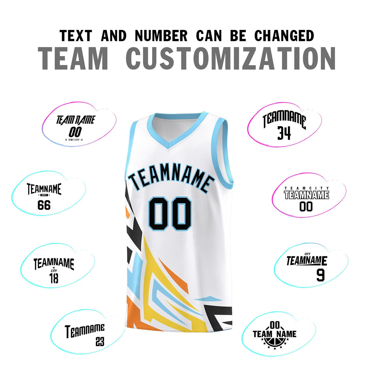 Custom White Gradient Graffiti Pattern Sports Uniform Basketball Jersey