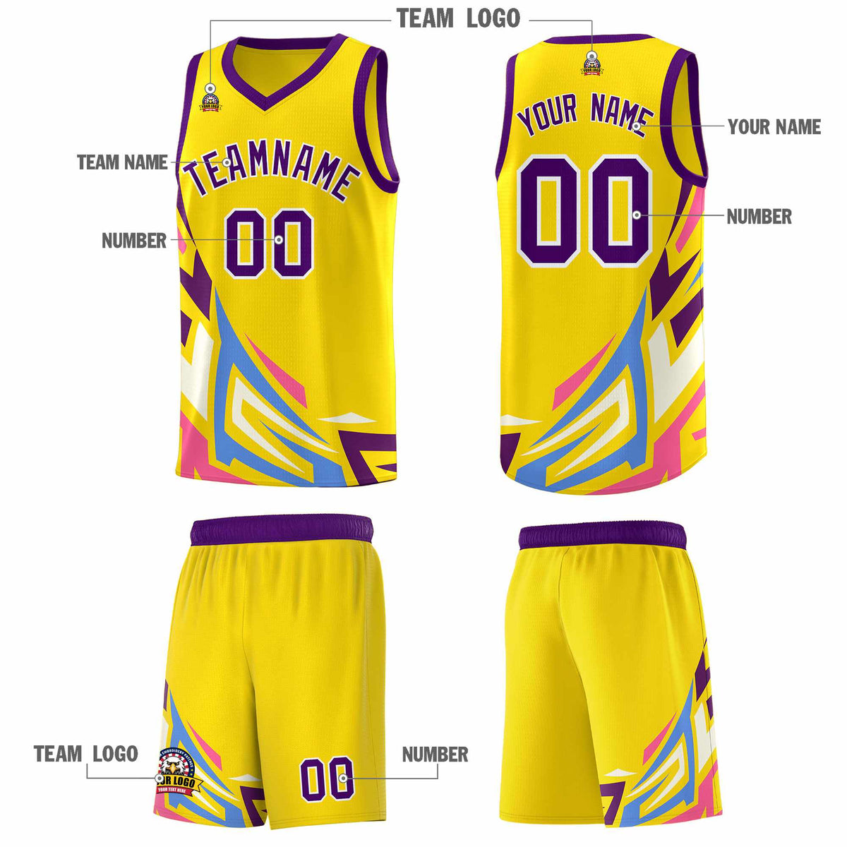 Custom Gold Gradient Graffiti Pattern Sports Uniform Basketball Jersey