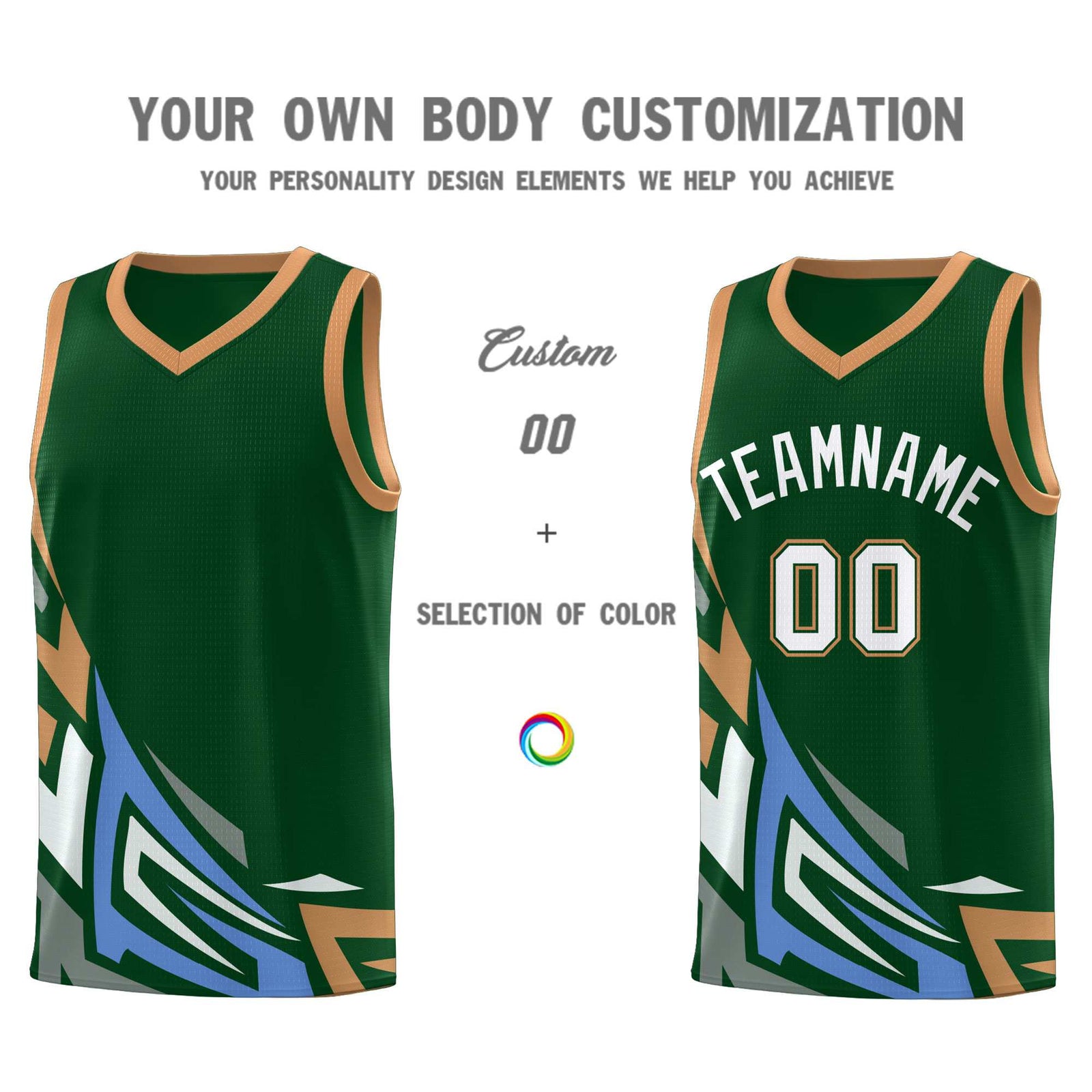 Custom Green Gradient Graffiti Pattern Sports Uniform Basketball Jersey
