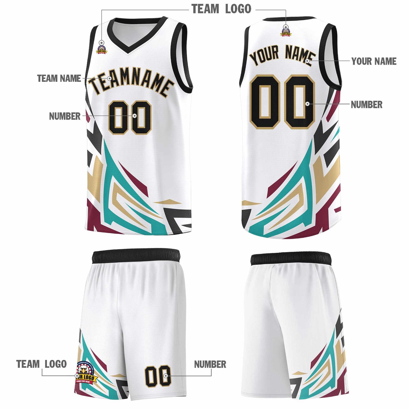 Custom White Gradient Graffiti Pattern Sports Uniform Basketball Jersey