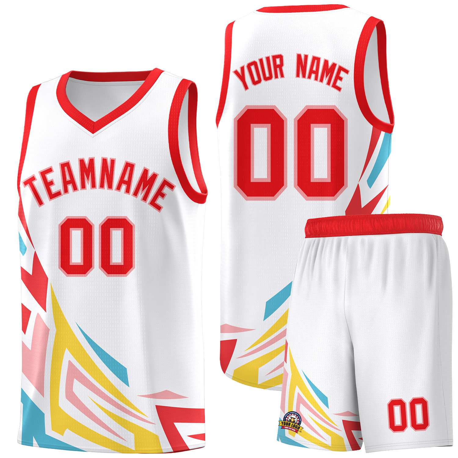 Custom White Gradient Graffiti Pattern Sports Uniform Basketball Jersey